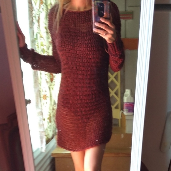 UNIF Crochet Dress Top Cover Up Tunic Shirt - Picture 2 of 10